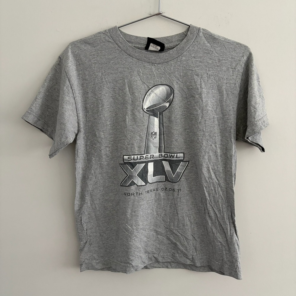 Reebok NFL Super Bowl XLV North Texas 2011 Graphic T-Shirt Gray Mens